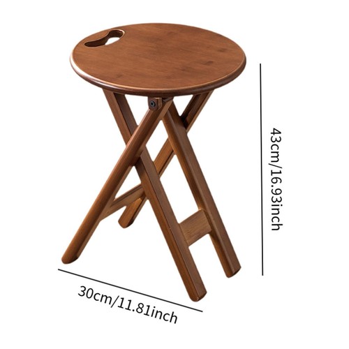 Foldable Stool Round with Handle Folding Bar Stool for Kitchen Home Outdoor - Picture 5 of 7