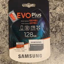 Samsung EVO Plus 128GB microSDXC UHS-I Memory Card, Class 10 U3, 4K, SD Adapter