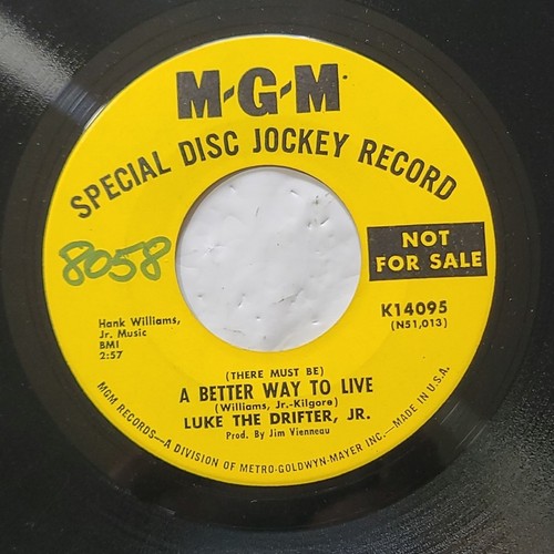 Luke The Drifter Jr. ~ A Better Way To Live/ Something To Think About 45 Record - Foto 2 di 4