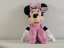 Disney Minnie Mouse Plush Pink Dress Polka Dot Bow Stuffed Animal Toy 10  W/tags