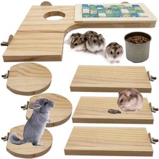 Wooden Hamster Cage Platform Set 9 Pack Wood Juvenile Chinchilla Sh... Fast Ship