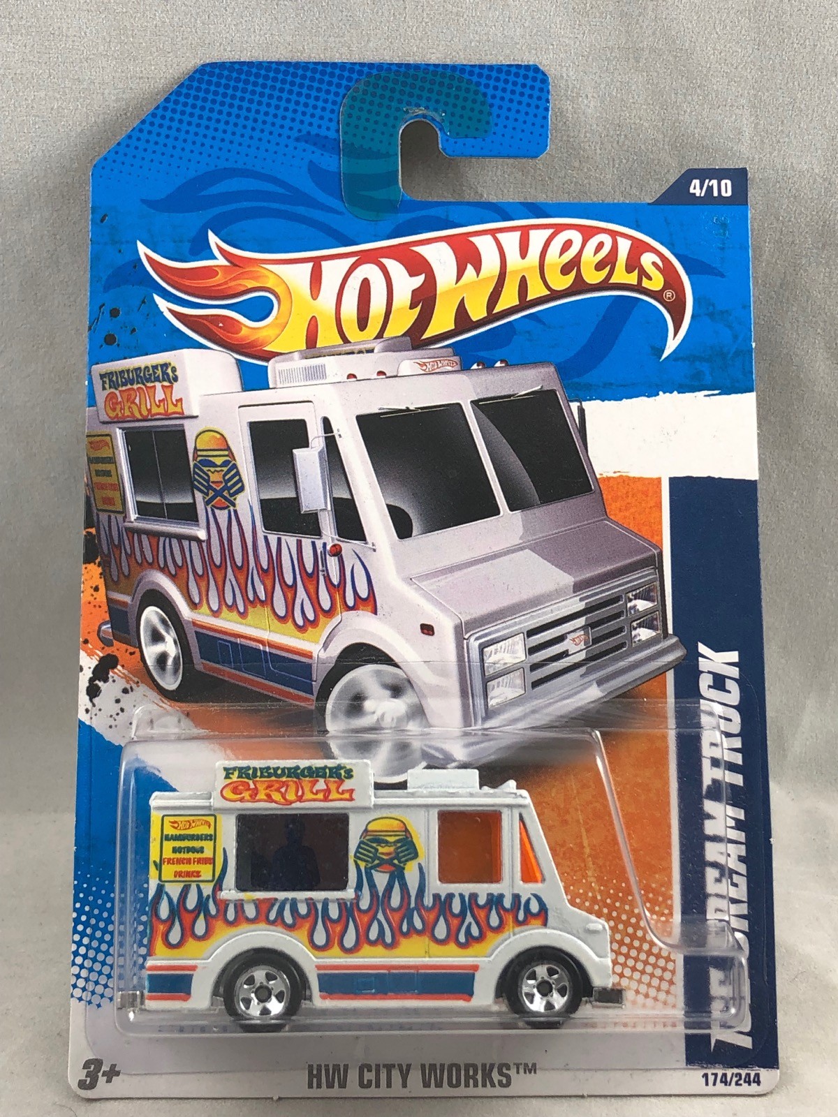 Hot Wheels 2011 Ice Cream Truck White HW City Works 4/10 174/244