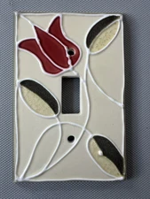 Tulip Ceramic Switch Plate - Made in Canada - All Fired Up! Ltd
