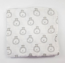 Swaddle Designs White Lion Crown Blanket Cott...