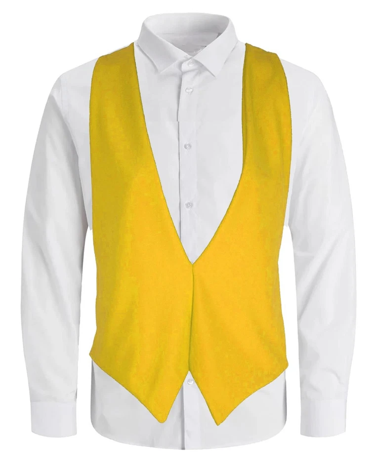Adults Yellow Joker Backless Waistcoat Halloween Fancy Dress Costume Accessory - Image 1 of 1