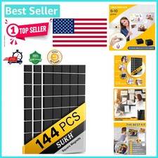 144Pcs Small Square Magnets - Adhesive Magnetic Strips for Creative Organization