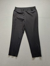 Uniqlo Women Dress Pant M Black Tapered Leg Elastic Waistband Business Casual