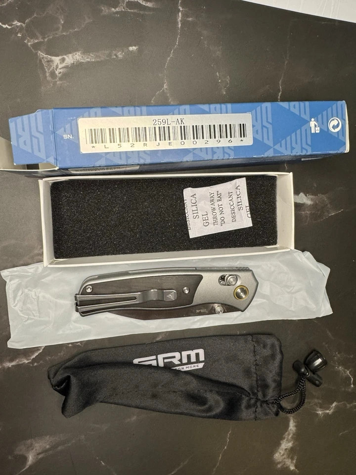 NUEVO SRM Cuchillos Medalla 259L-AK Gris Aluminio y Madera de Ébano Cuchillo Plegable 259LAK Foto 3 de 4