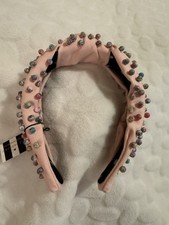 Lele Sadoughi Pink Woven Pastel Confetti Beaded Headband-NWT