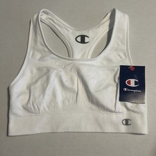 Champion Womens L 2900 Double Dry Racerback Bra Solid White Moderate Support