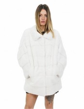 White Optical Mink Jacket 46 Front Horizontal Back Whole Track Man...
