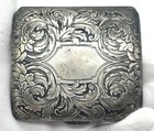 Antique Sterling Silver Cigarette Case engraved floral and scrollwork 130 grams