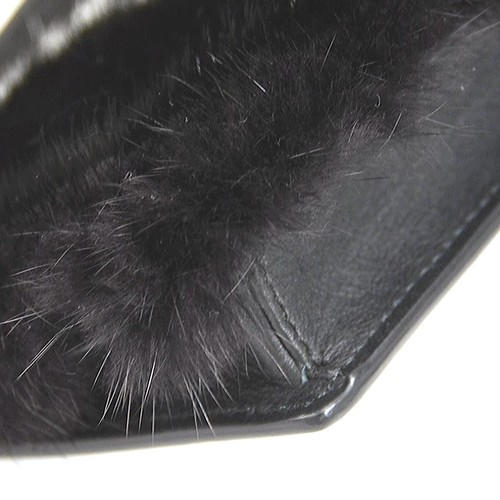 Auth Valentino Garavani Clutch Bag Pouch Black White Fur/Leather - e59155g - Picture 7 of 11