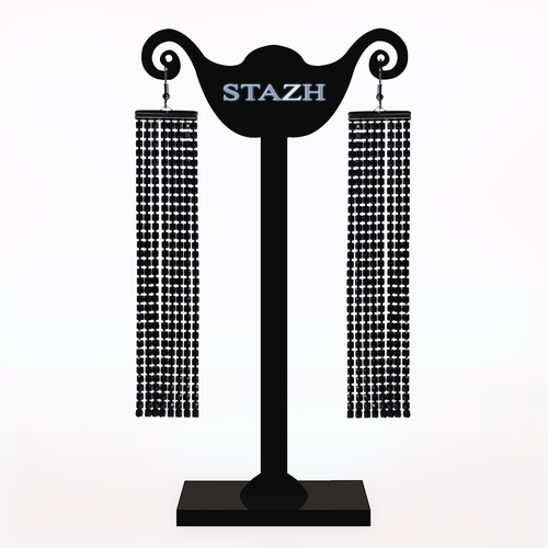 black rhinestone chain earrings | eBay