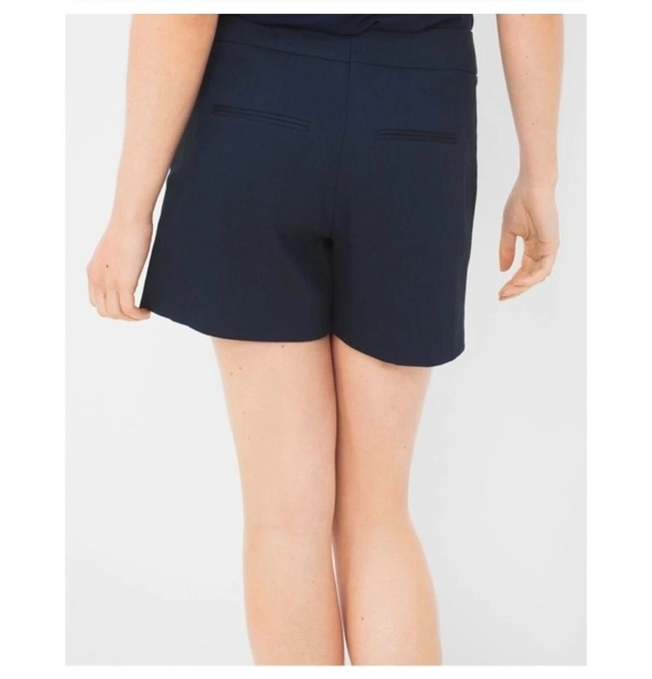 White House Black Market Steel Blue 5 inch Pleated Shorts Women's Size 8 - Imagem 2 de 4