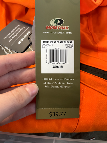 Mossy Oak Scent Factor Bright Orange Hunting Pants Size XL NWT - Picture 6 of 9