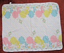 Vtg 1985 Carebear Care Bear Cousins Baby Receiving Blanket Elephant, Bunny, Lion