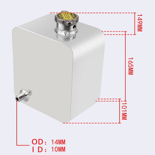 Universal Car 2.5L Aluminum Water Coolant Radiator Overflow Recovery Tank Bottle - Picture 3 of 13