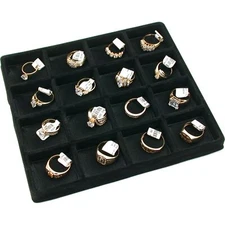 16 Slot Jewelry Coin Black Showcase Display Tray Insert