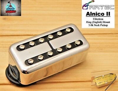 Artec Alnico II Filtertron Neck Pickups 48mm spacing 5.0k N Ring Mount