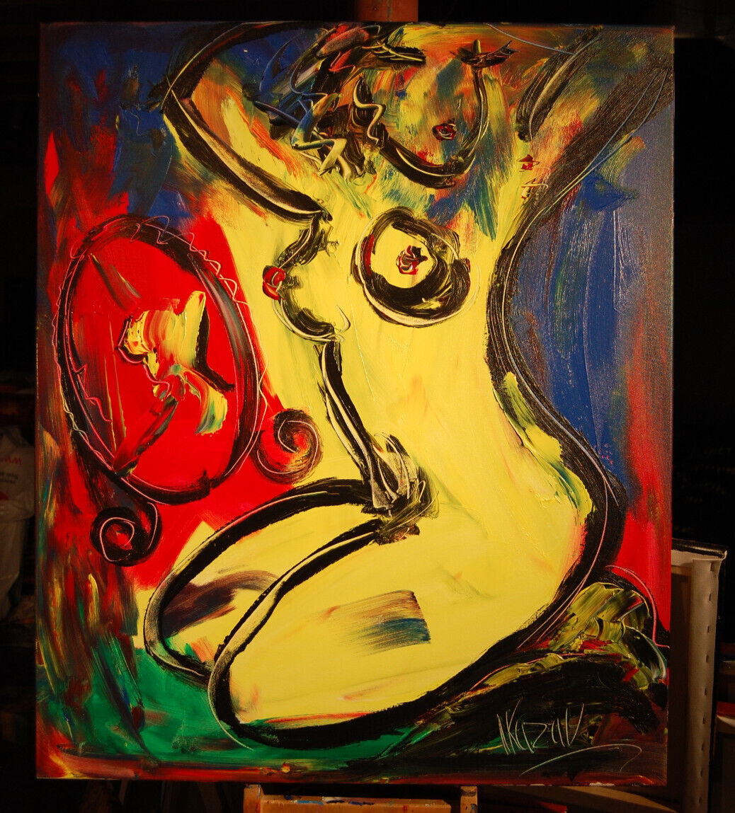 NUDE BY Mark Kazav  Abstract Modern CANVAS Original Oil Painting  GER3RfG