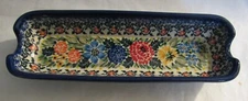 BOLESLAWIEC POLISH POTTERY CORN ON THE COB HOLDER UNIKAT #3