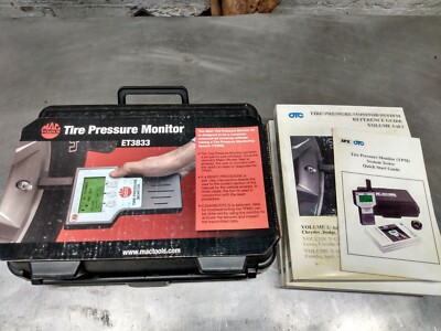 Mac Tools ET3833 Tire Pressure Monitor w/ case and relearn magnet and books