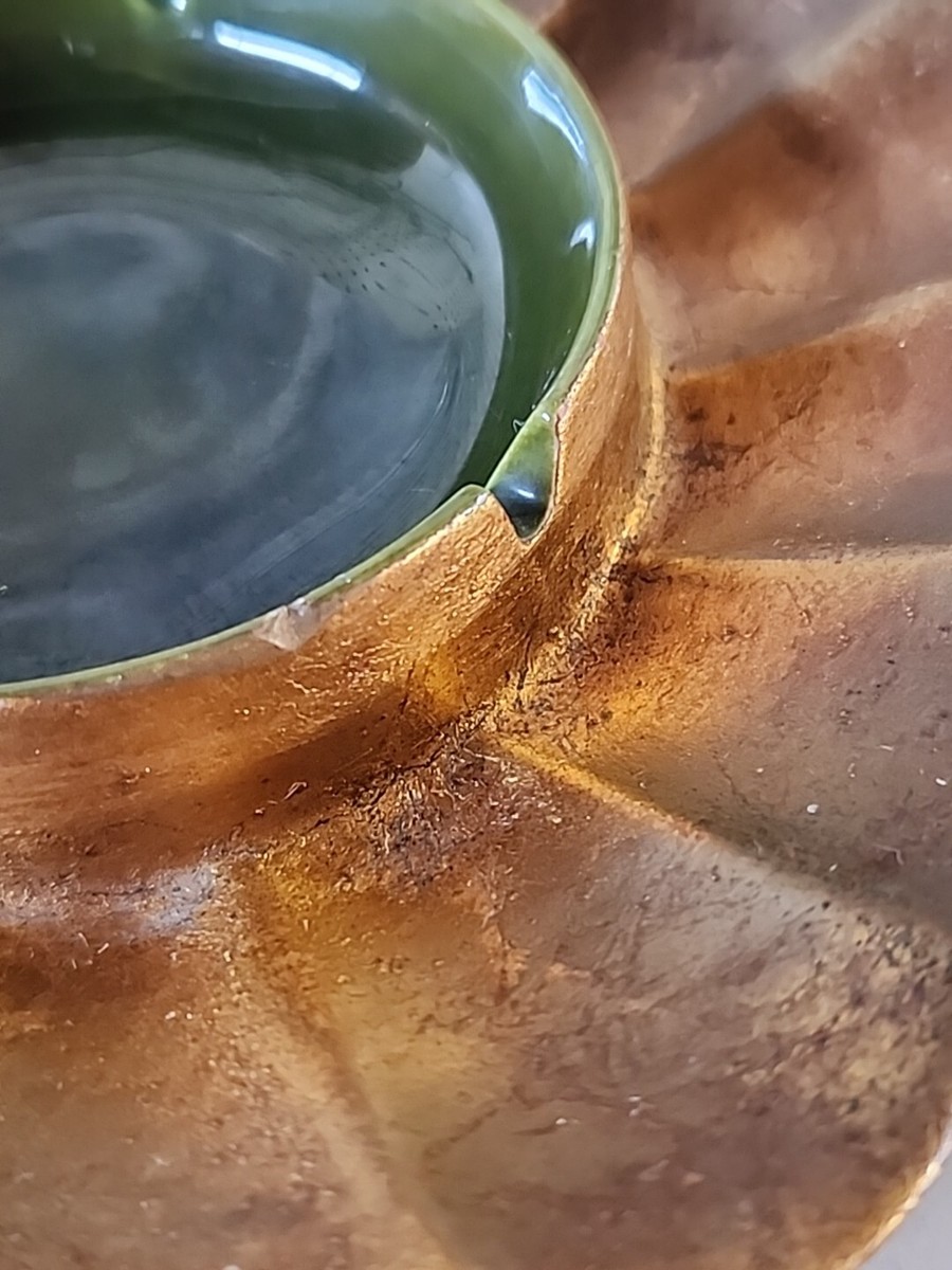 Vintage Anthony Freeman McFarlin 1955 Green Gold Ceramic Sun