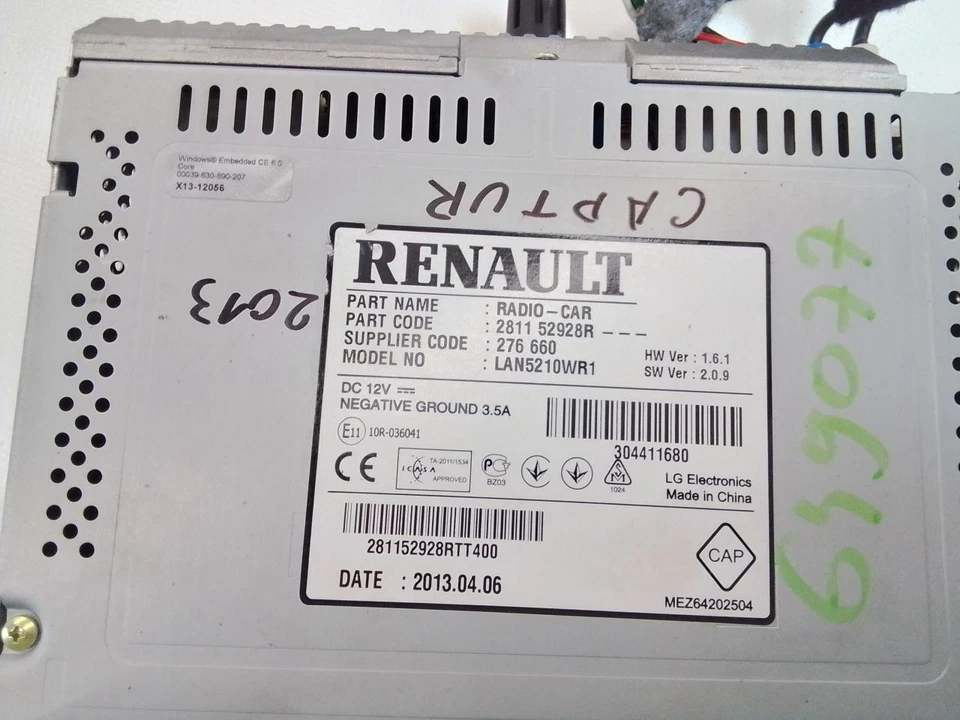 Renault CAPTUR 2013- Radio Autoradio 281152928R - Bild 4 von 4
