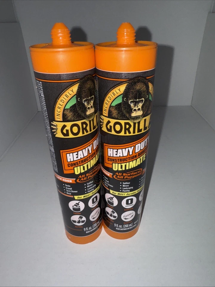 Gorilla Ultimate Heavy Duty Construction Adhesive 9oz Tubes- LOT OF 2 - Image 4 of 4