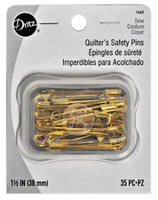 Dritz 1-1/2 Inch Quilters Brass Safety Pins 1465