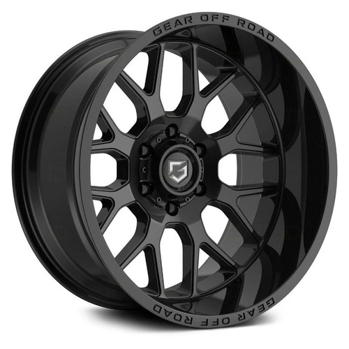 20 inch 20x12 Gear Off Road 763B RAID Black wheels rims 6x5.5 6x139.7