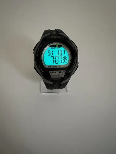 Vintage TIMEX IRONMAN TRIATHLON 549 Digital 30 Lap Multi Function Watch - Works!