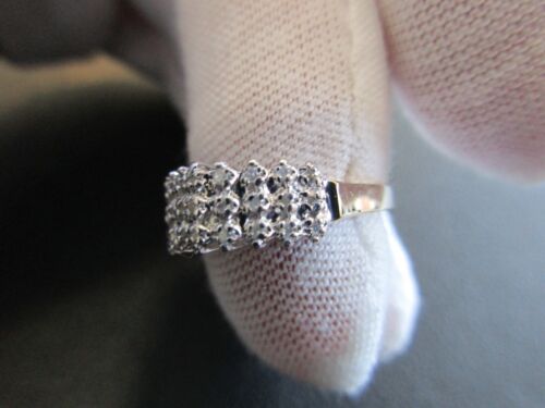 14 KP DESIGNER YELLOW Gold w/Dias. WEDDING/CLUSTER Ring Sz6.25 -.20ct. 2.0gm. - Picture 3 of 9
