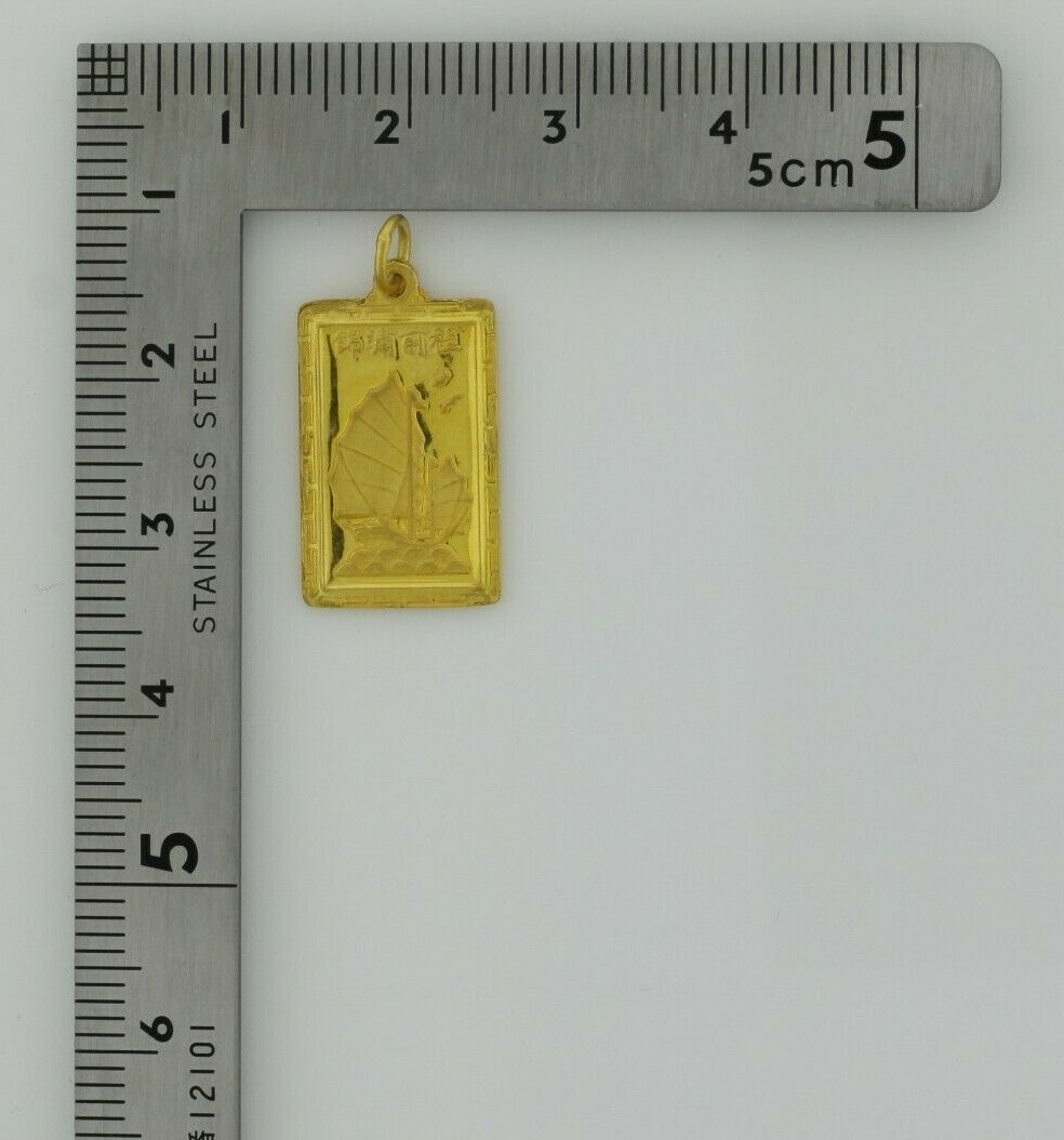 24K Yellow Gold Chinese Goat and Boat Pendant Circa 1990 | eBay
