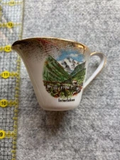 Cottier Freres-Switzerland-Interlaken Scene/Gold Trim Miniature Creamer #608