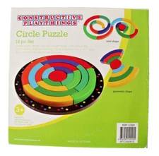 Circle Puzzle Constructive Playthings Wooden Blocks 18 Piece Set KRP-5304 Age 3+