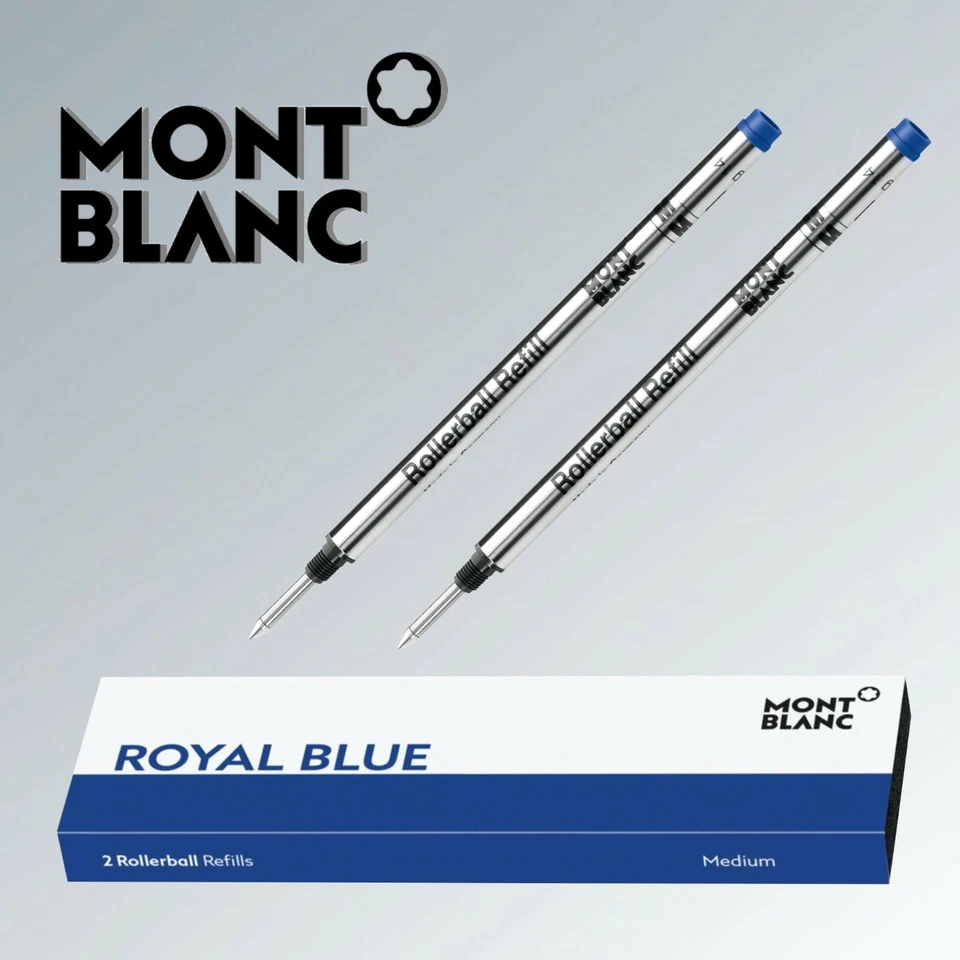 MontBlanc Rollerball Tintenschreiber Refill mine M Royal Blue Blau 2 Stück - Bild 3 von 3