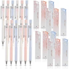 Cherry Mechanical Pencil Set with Lead 12 pcs 0.5 mm Mechanical Pencils with ...