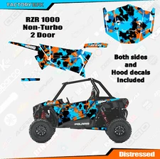 Orange Crush Distressed Camo Graphics kit fits Polaris RZR 1000 2 Door 14-18
