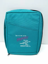 Teal Green Blue Bible Cover Hebrews 12:1b 2a Endurance