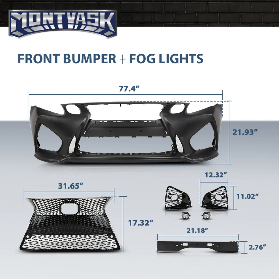 Front Bumper Conversion to 16+ GS F Style Fit For 2006-2011 Lexus GS GS300 GS350 Foto 3 de 4