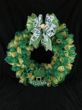 Curly Deco Mesh St. Patrick's Day Wreath