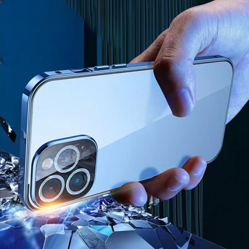 Magnetic Tempered Glass Double Sided Phone Case for iPhone 14 13 12 Pro Max - Picture 7 of 15