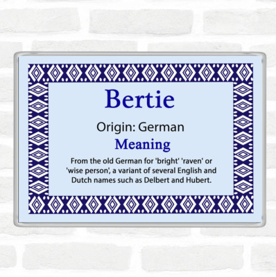 Bertie Name Bedeutung Jumbo Kühlschrankmagnet blau