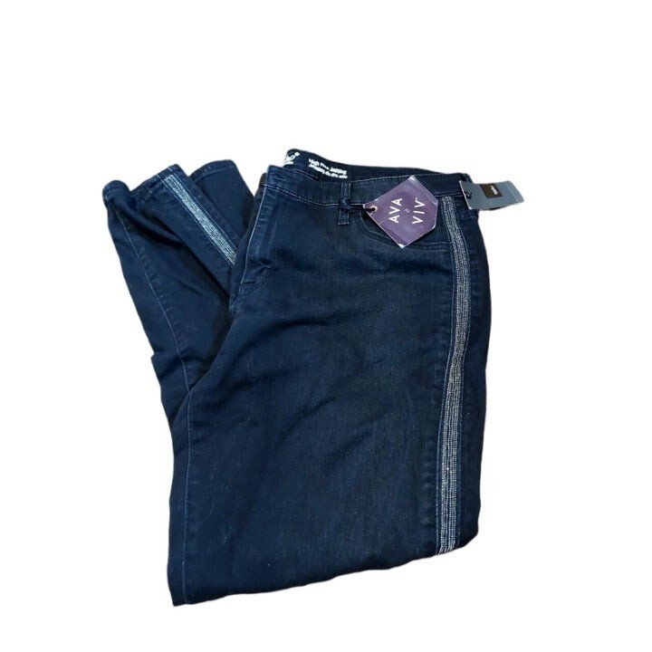 Mossimo Denim High Rise Jegging Super Stretch Rhinestone Black Jeans 16 / 33.