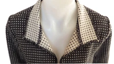 Linda Lundstrom Jacket Womens 10 Black Cream Wool Nylon Hook Eye Closure Canada