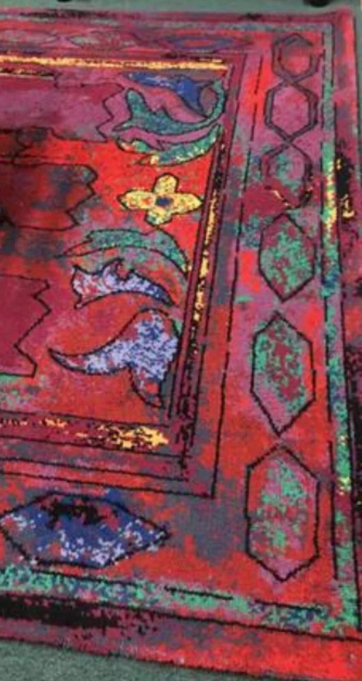 Alfombra moderna estilo Jack Lenor Larsen contemporánea de Couristán España años 80 Foto 2 de 4