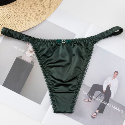 5pcs Lot Sexy Womens Panties Satin Thong Briefs T back Underwear G string Bikini