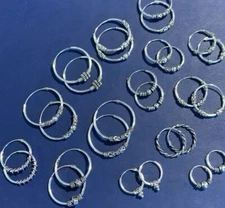 Hoops - Sterling Silver 925 - Pair of Bali Earrings - Multiple styles and sizes